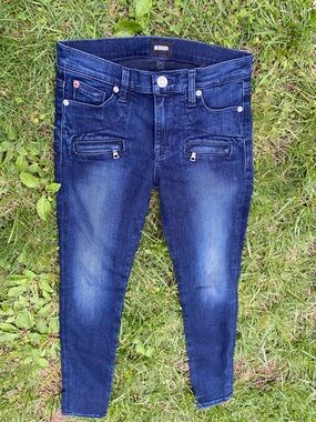 Hudson Jeans Women's Dark Blue Skinny Jeans with Faded Thighs